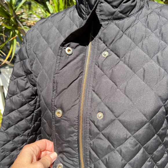 J Crew Black Equestrian Puffed Riding Jacket, Size Petite Medium - Picture 3 of 6